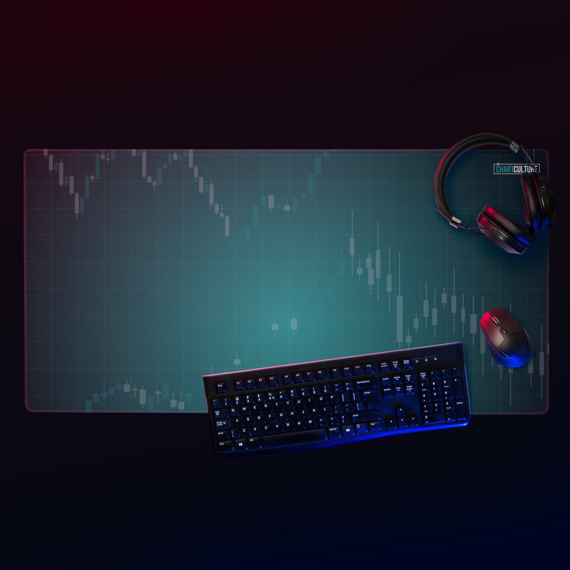 Chart Ambient - XL Candlestick Trading Desk Mat